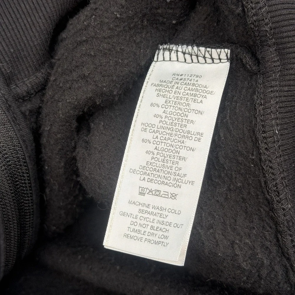 True Religion Mens Small Black Zip Hoodie Retro Stud Buddha Graphic Back 700437